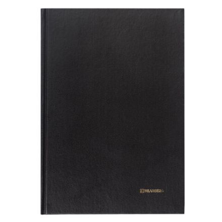 Книга учета 96 л., клетка, твердая, бумвинил, блок офсет, А4 200х290 мм, BRAUBERG, черная, 130223
