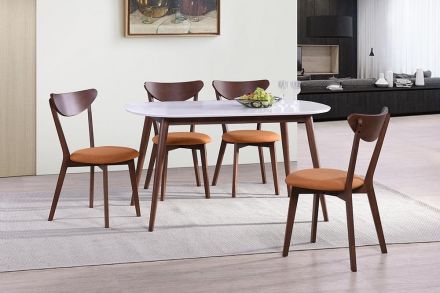 Стол Tetchair обеденный MAX (Макс), основание бук, Стол Tetchairешница мдф, 140 х 80 х 75см, Белый + Коричневый