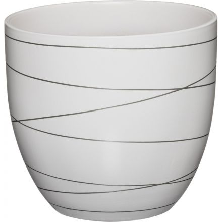 Горшок керамический с подставкой, 4,7л., Д215 Ш215 В195, белый,BH-04-3