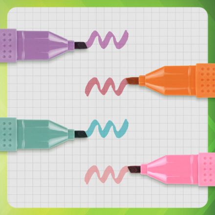 Набор текстовыделителей 4 ПАСТЕЛЬНЫХ ЦВЕТА, АССОРТИ, STAFF College "STICK PASTEL", линия письма 1-4 мм, скошенный наконечник, 152531