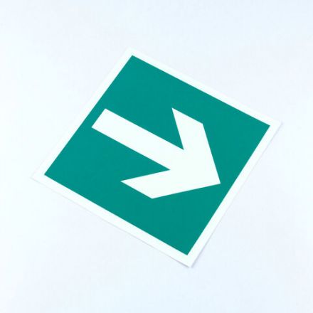 Знак "Направление эвакуации", КОМПЛЕКТ 5 штук, 200х200 мм, фотолюминесцентный, пленка, E02-01, Е02-01 Знак "Направление эвакуации", КОМПЛЕКТ 5 штук, 200х200 мм, фотолюминесцентный, пленка, E02-01, Е02-01