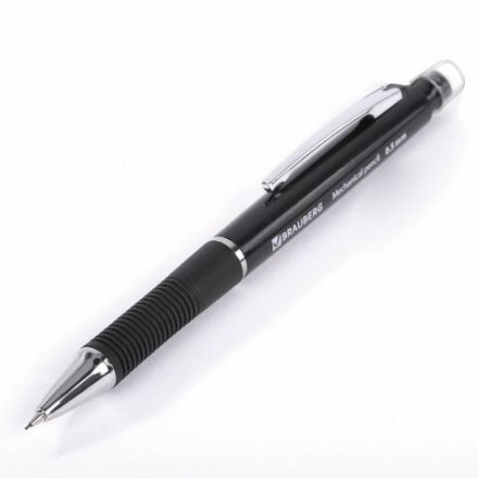 Карандаш механический 0,5 мм, BRAUBERG "Modern", ластик, резиновый грип, корпус черный, 180286 Карандаш механический 0,5 мм, BRAUBERG "Modern", ластик, резиновый грип, корпус черный, 180286