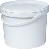 ВЕДРО КРУГЛОЕ  11,3л В6L с белой крышкой  с пластиковой ручкой, белый