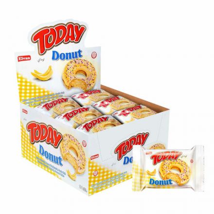 Кекс TODAY "Donut" со вкусом банана, ТУРЦИЯ, 24 штуки по 40 г в шоу-боксе, 1369т