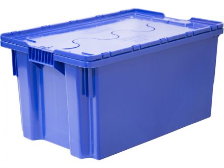 Ящик 600х400х300 мороз. сплошной, с крышкой, Safe PRO  синий