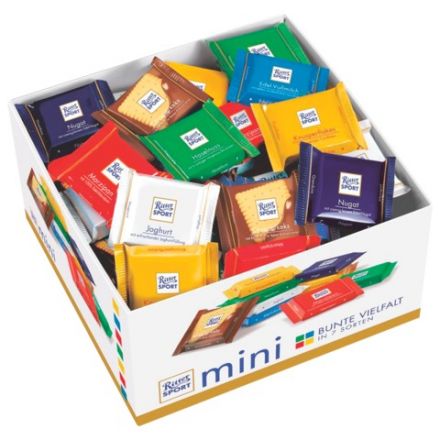 Шоколад порционный RITTER SPORT, набор 7 вкусов, 84 плитки по 16,7 г, R 484C Шоколад порционный RITTER SPORT, набор 7 вкусов, 84 плитки по 16,7 г, R 484C