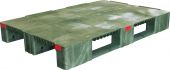 Паллет 1200х800х150 мм (усиленный сплошной на 3-х полозьях) зеленый