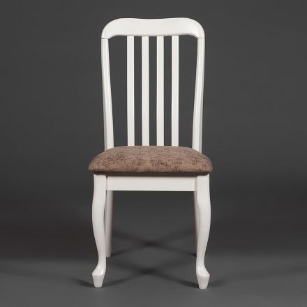 Стул Palermo/Палермо ( PM-SC2 ) дерево гевея, 44х55х97см, ivory white (слоновая кость 2-5), ткань античный коричневый 004-3