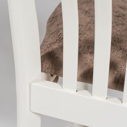 Стул Palermo/Палермо ( PM-SC2 ) дерево гевея, 44х55х97см, ivory white (слоновая кость 2-5), ткань античный коричневый 004-3