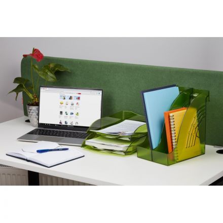 Лоток для бумаг горизонтальный Attache Яркий Офис тонированный светло-зеленый
