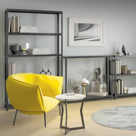 Стеллаж металлический BRABIX "ГРАФИТ MS KD-195/40-6", лофт, 1950х1000х400 мм, 6 полок, 291272, S240BR244693 Стеллаж металлический BRABIX "ГРАФИТ MS KD-195/40-6", лофт, 1950х1000х400 мм, 6 полок, 291272, S240BR244693