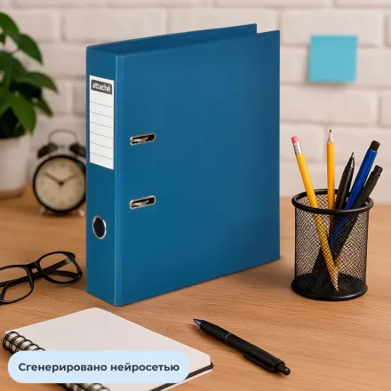 Папка-регистратор Attache 75 мм, тёмно-синяя, ПБП2, карман на корешке