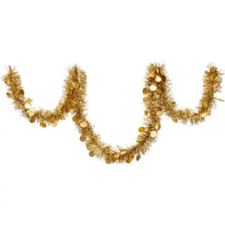 Мишура с шариками диаметр 9 см, 2 м золото