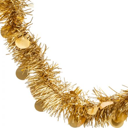 Мишура с шариками диаметр 9 см, 2 м золото