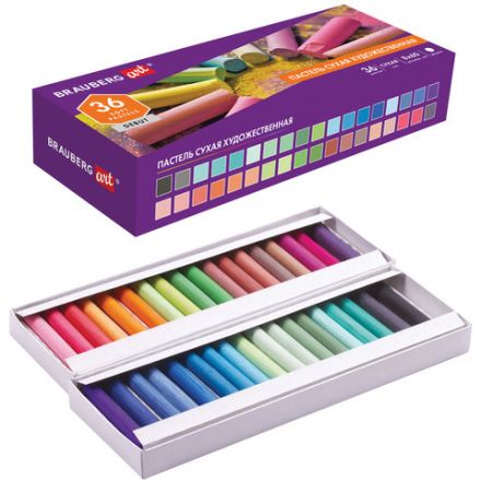 Пастель сухая художественная BRAUBERG ART DEBUT, 36 цветов, круглое сечение, 181461 Пастель сухая художественная BRAUBERG ART DEBUT, 36 цветов, круглое сечение, 181461