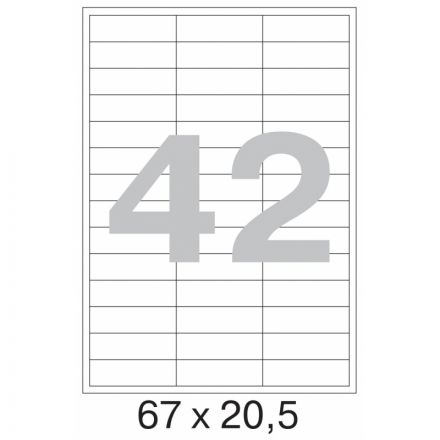 Этикетки самоклеящиеся Promega label (Комус) 67х20,5 мм 42 штуки на листе белые (100 листов в упаковке)
