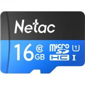 Карта памяти Netac MicroSD card P500 Standard 16GB, retail version w/SD