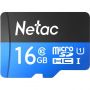 Карта памяти Netac MicroSD card P500 Standard 16GB, retail version w/SD