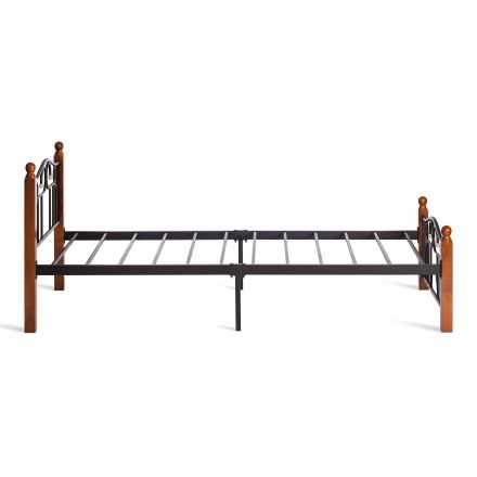 Кровать AT-808, дерево гевея/металл, 90*200 см (Single bed), красный дуб/черный Кровать AT-808, дерево гевея/металл, 90*200 см (Single bed), красный дуб/черный