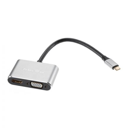 Кабель USB3.1 TypeCm - HDMI+USB3.0+PD+VGA Alum Grey 4K, Telecom <TUC055 Кабель USB3.1 TypeCm - HDMI+USB3.0+PD+VGA Alum Grey 4K, Telecom <TUC055