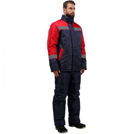 Куртка рабочая зимняя утепленная з38-КУ т.син/красн (р.56-58) 170-176