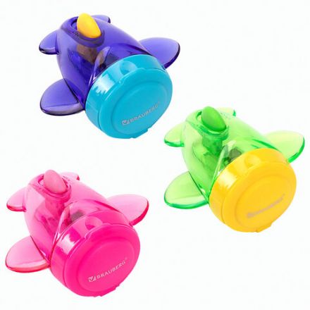 Точилка BRAUBERG "JET", 3 угла заточки, пластиковая с контейнером, ассорти, 223591 Точилка BRAUBERG "JET", 3 угла заточки, пластиковая с контейнером, ассорти, 223591