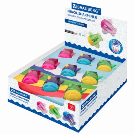 Точилка BRAUBERG "JET", 3 угла заточки, пластиковая с контейнером, ассорти, 223591 Точилка BRAUBERG "JET", 3 угла заточки, пластиковая с контейнером, ассорти, 223591