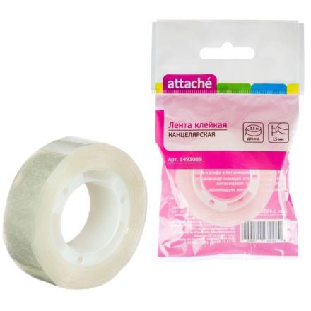 Клейкая лента канцелярская Attache 15x33, подвес Клейкая лента канцелярская Attache 15x33, подвес