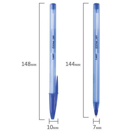 Ручка шариковая масляная BIC "Cristal Soft", СИНЯЯ, корпус тонированный, узел 1,2 мм, линия 0,35 мм, 951434 Ручка шариковая масляная BIC "Cristal Soft", СИНЯЯ, корпус тонированный, узел 1,2 мм, линия 0,35 мм, 951434