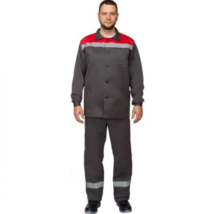 Костюм рабочий летний муж. л16-КБР с СОП сер/крас (р.64-66) 182-188 Костюм рабочий летний муж. л16-КБР с СОП сер/крас (р.64-66) 182-188