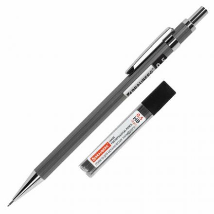 Карандаш механический 0,5 мм + грифели HB 12 штук на блистере, BRAUBERG "CHROME", 181969 Карандаш механический 0,5 мм + грифели HB 12 штук на блистере, BRAUBERG "CHROME", 181969