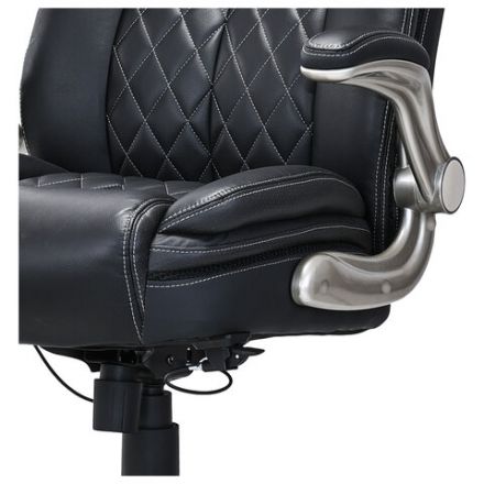 Кресло HAWASAN (ХАВАСАН) "Target EX-567", откидные подлокотники, рециклированная кожа, черное, 532974