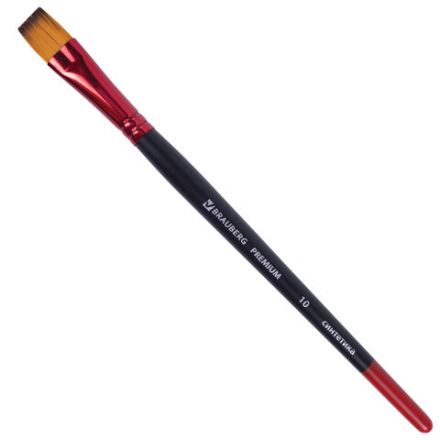 Кисть синтетика, плоская № 10, BRAUBERG PREMIUM, 201019 Кисть синтетика, плоская № 10, BRAUBERG PREMIUM, 201019