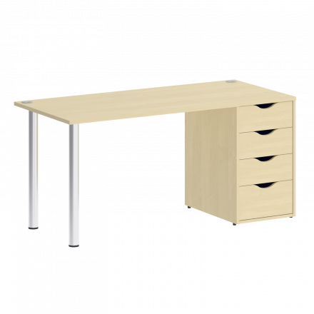 Home Office Стол письменный VR.SP-3-158.4 Клён/Хром опоры 1580*720*750 Home Office Стол письменный VR.SP-3-158.4 Клён/Хром опоры 1580*720*750