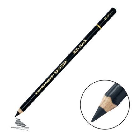 Карандаш угольный KOH-I-NOOR, 1 шт., "Gioconda" SILKY черный матовый, B, блистер, 8815001002BL
