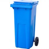 Контейнер-бак мусорный 120 л пластиковый на 2-х колесах с крышкой синий