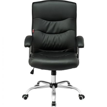 Кресло BN_Dt_EChair-550 TR рец.кожа черная, хром Кресло BN_Dt_EChair-550 TR рец.кожа черная, хром