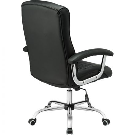 Кресло BN_Dt_EChair-550 TR рец.кожа черная, хром Кресло BN_Dt_EChair-550 TR рец.кожа черная, хром