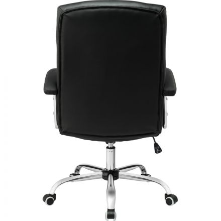 Кресло BN_Dt_EChair-550 TR рец.кожа черная, хром Кресло BN_Dt_EChair-550 TR рец.кожа черная, хром