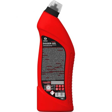 Средство для прочистки труб Grass Digger-Gel щелочное 750 мл