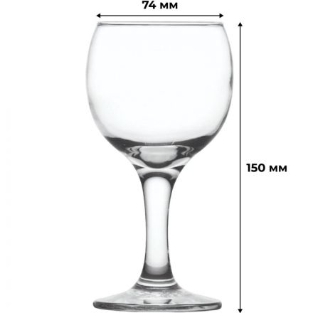 Бокал для вина Бистро 225 мл. d=74 мм. h=150 мм. 12шт/уп