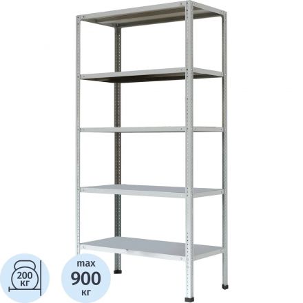 Стеллаж металлический P_МС-265/900 усиленный с 5-ю полками 1000х600х2000 Стеллаж металлический P_МС-265/900 усиленный с 5-ю полками 1000х600х2000
