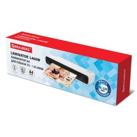 Ламинатор BRAUBERG L460W БЕЛЫЙ, формат A4, толщина пленки 75-125 мкм, скорость 30 см/мин., 532269 Ламинатор BRAUBERG L460W БЕЛЫЙ, формат A4, толщина пленки 75-125 мкм, скорость 30 см/мин., 532269