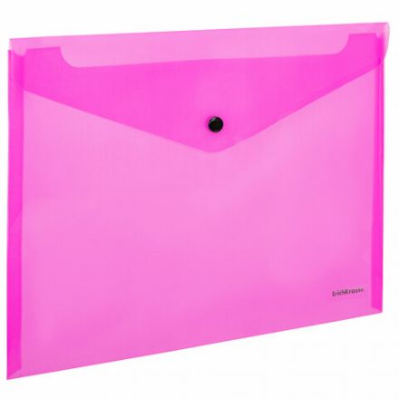 Папка-конверт с кнопкой ERICH KRAUSE "Glossy Neon", А4, до 120 листов, прозрачная, ассорти, 0,18 мм, 50300 Папка-конверт с кнопкой ERICH KRAUSE "Glossy Neon", А4, до 120 листов, прозрачная, ассорти, 0,18 мм, 50300