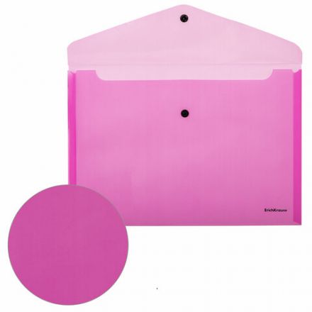 Папка-конверт с кнопкой ERICH KRAUSE "Glossy Neon", А4, до 120 листов, прозрачная, ассорти, 0,18 мм, 50300 Папка-конверт с кнопкой ERICH KRAUSE "Glossy Neon", А4, до 120 листов, прозрачная, ассорти, 0,18 мм, 50300