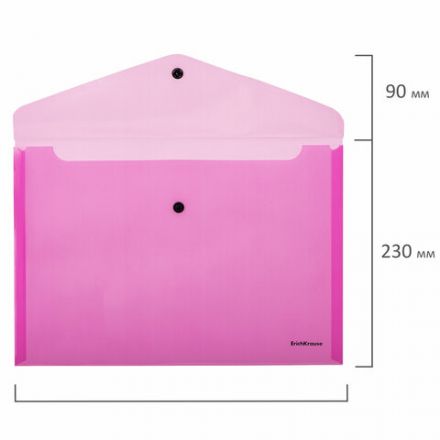 Папка-конверт с кнопкой ERICH KRAUSE "Glossy Neon", А4, до 120 листов, прозрачная, ассорти, 0,18 мм, 50300 Папка-конверт с кнопкой ERICH KRAUSE "Glossy Neon", А4, до 120 листов, прозрачная, ассорти, 0,18 мм, 50300