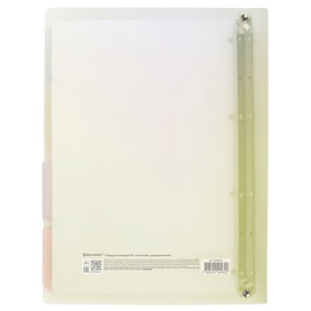 Тетрадь на кольцах БОЛЬШАЯ 305х235 мм А4, 120 л., пластик, с разделителями, BRAUBERG, Желтый, 404624 Тетрадь на кольцах БОЛЬШАЯ 305х235 мм А4, 120 л., пластик, с разделителями, BRAUBERG, Желтый, 404624