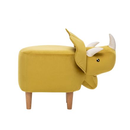 Пуф Leset Dino COMBI V28 желтый, компаньон V01 белый, Ткань Велюр