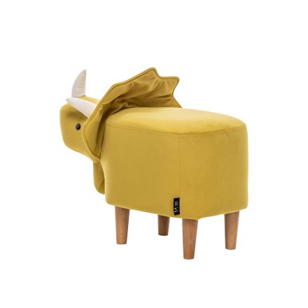 Пуф Leset Dino COMBI V28 желтый, компаньон V01 белый, Ткань Велюр