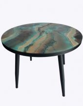 Стол журнальный "Лофт 4", ЛДСП 22мм + стекло 4мм, Абстракция 3, опоры металл Стол журнальный "Лофт 4", ЛДСП 22мм + стекло 4мм, Абстракция 3, опоры металл